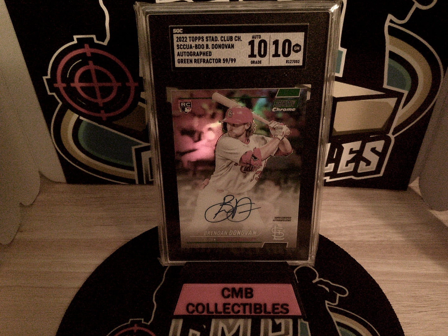 2022 Topps Stad. Club CH. SCCUA-BDO B. Donovan Autographed Green Refractor 59/99 SGC 10/10