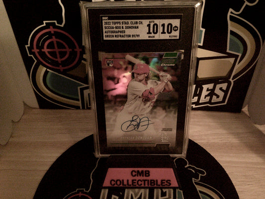 2022 Topps Stad. Club CH. SCCUA-BDO B. Donovan Autographed Green Refractor 59/99 SGC 10/10