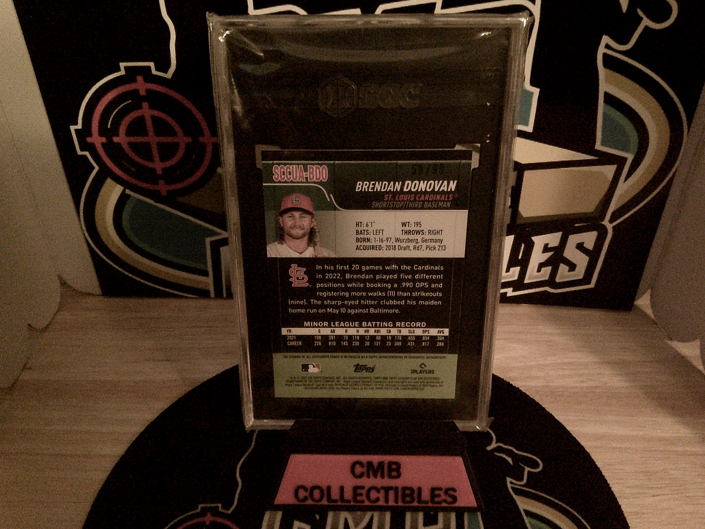 2022 Topps Stad. Club CH. SCCUA-BDO B. Donovan Autographed Green Refractor 59/99 SGC 10/10