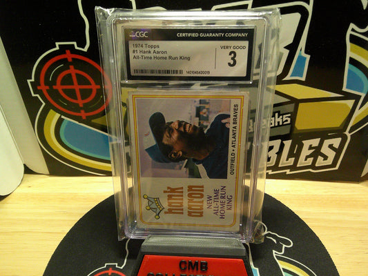 1974 Topps #1 Hank Aaron All-Time Home Run King CGC 3