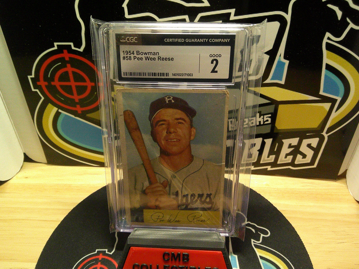 1954 Bowman #58 Pee Wee Reese CGC 2