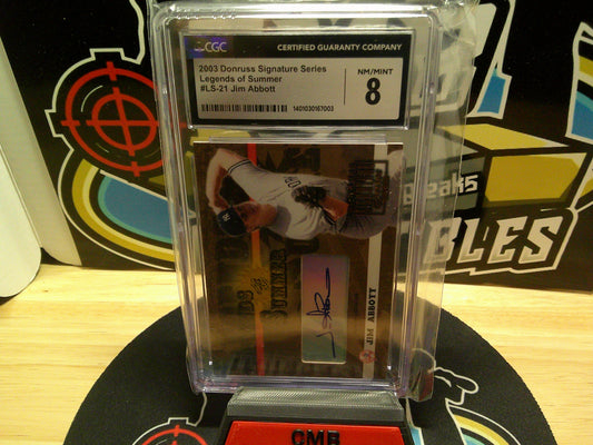 2003 Donruss Signature Series Legends of Summer #LS-21 Jim Abbott CGC 8 Auto 10