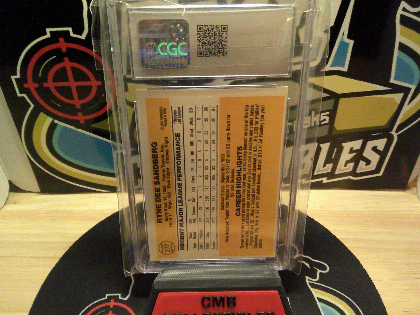 1983 Donruss #277 Ryne Sandberg CGC 8