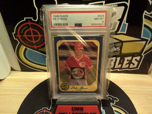 1986 Fleer Pete Rose #628 PSA 8