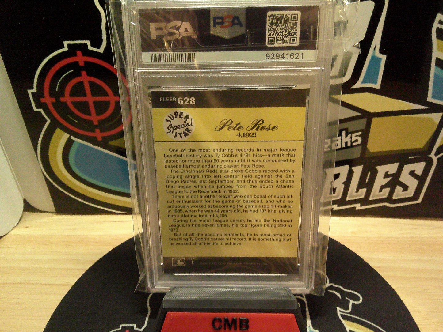 1986 Fleer Pete Rose #628 PSA 8