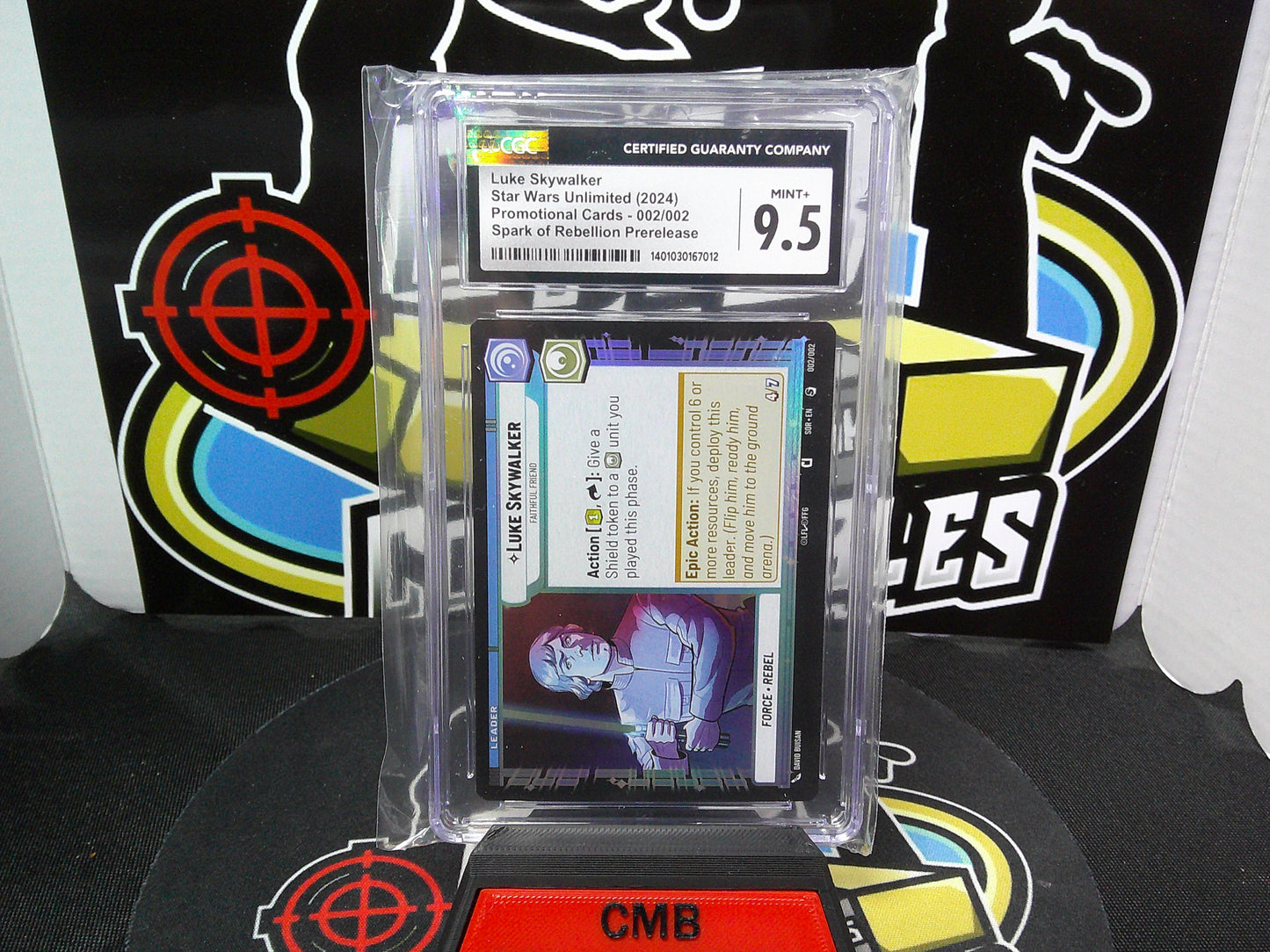 Luke Skywalker Star Wars Unlimited (2024) Promo Cards-002/002 Spark of Rebellion Prerelease CGC 9.5