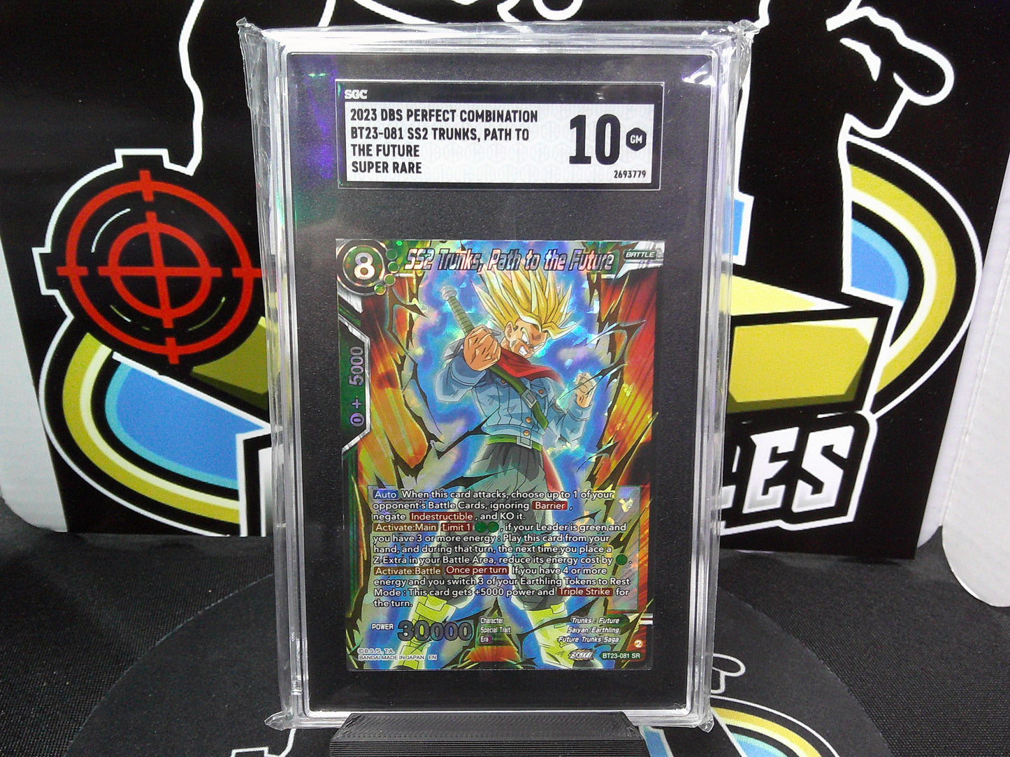 2023 DBS Perfect Combination BT23-081 SS2 Trunks, Path to the Future Super Rare SGC 10