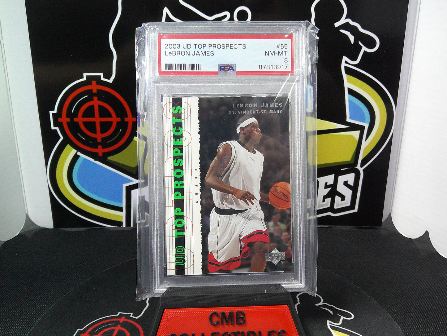 2003 UD Top Prospects LeBron James #55 PSA 8