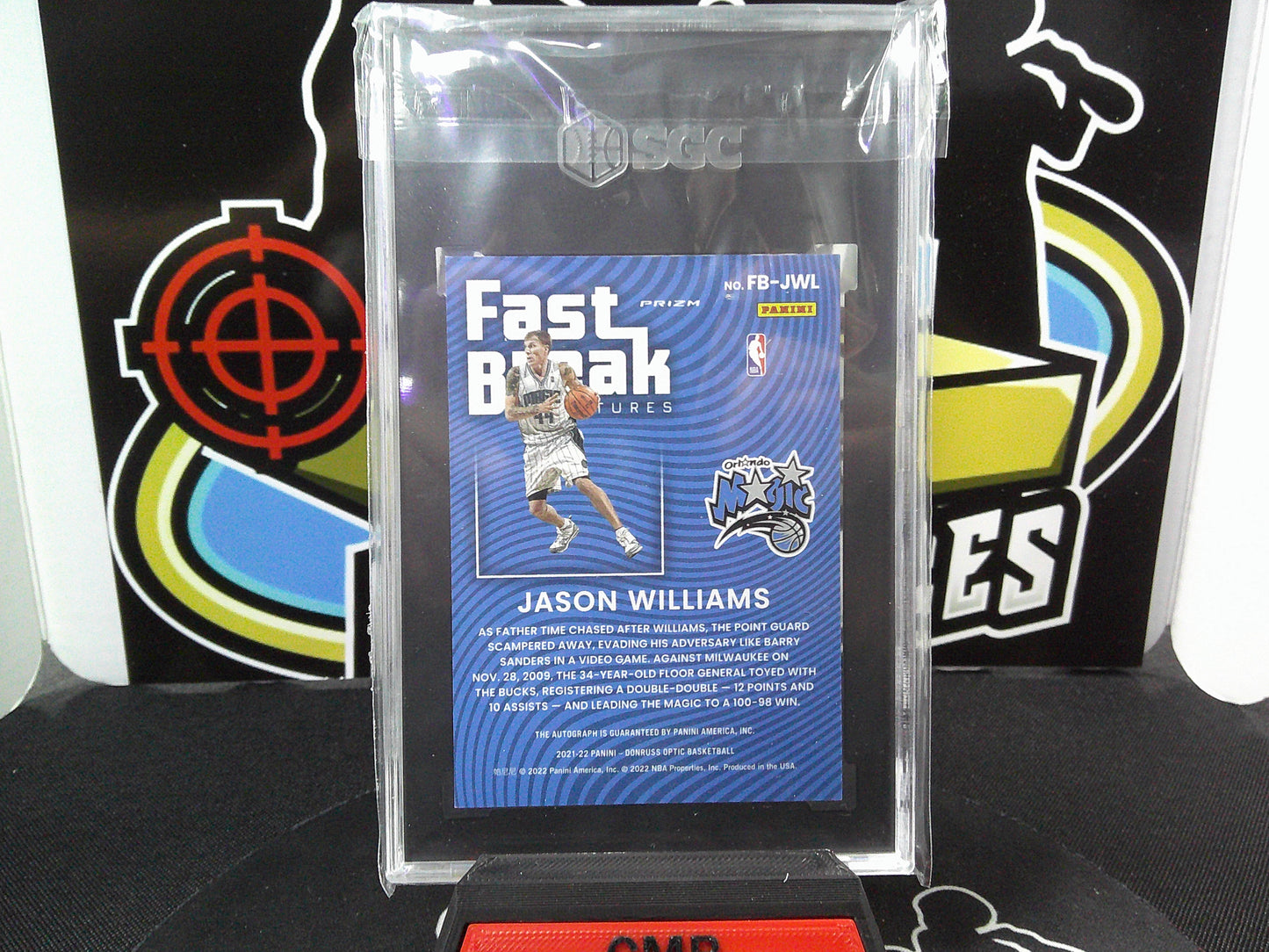 2021-22 Donruss Optic FB-JWL Jason Williams Fast Break Signatures SGC 10