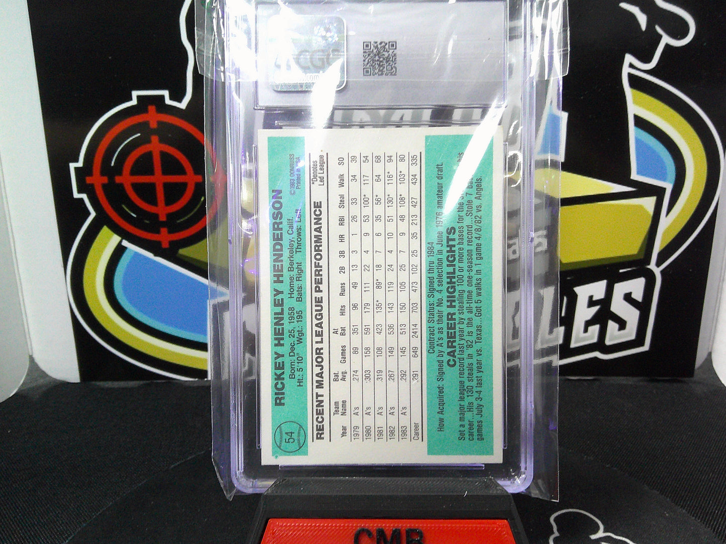 1984 Donruss #54 Rickey Henderson CGC 4