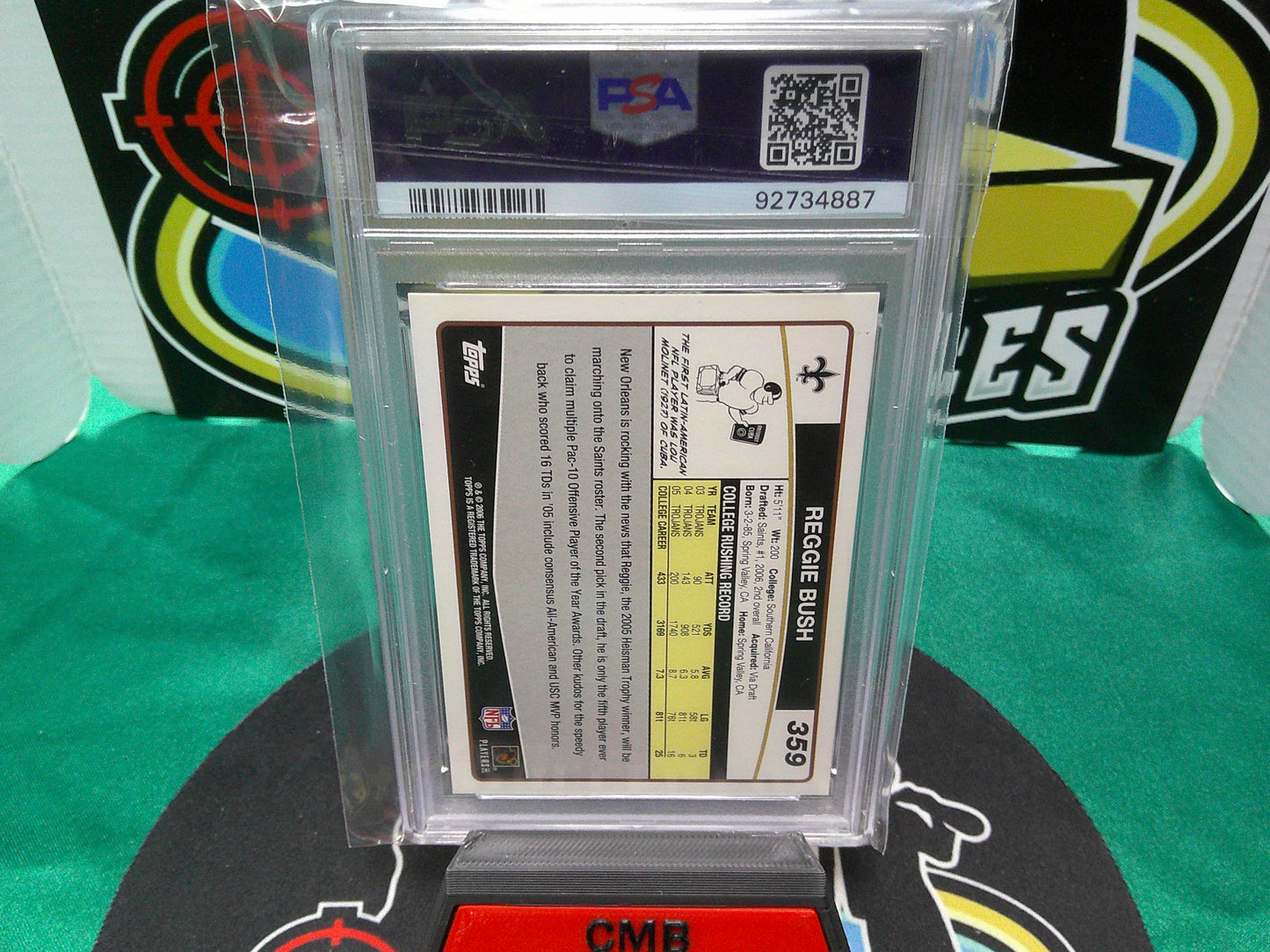 2006 Topps Reggie Bush Topps Logo in Upper Right #359 PSA 10