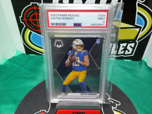 2020 Panini Mosaic Justin Hebert #204 PSA 9