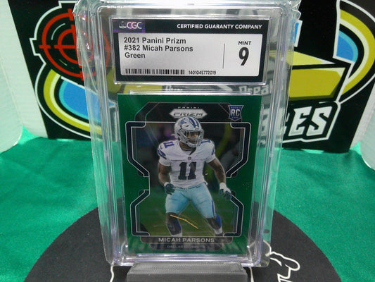 2021 Panini Prizm #382 Micah Parsons Green CGC 9
