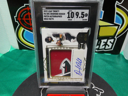 2022 Leaf Trinity PA-DR1 Desmond Ridder Patch Auto Gold 45/75 SGC 10/9.5