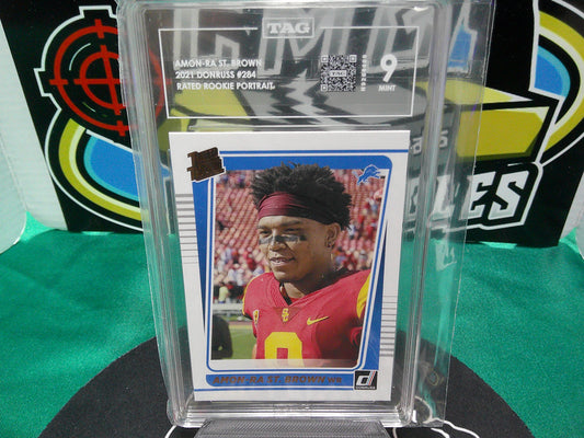 Amon-Ra St. Brown 2021 Donruss #284 Rated Rookie Portrait TAG 9