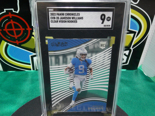 2022 Panini Chronicles CVR-20 Jameson Williams Clear Vision Rookies SGC 9