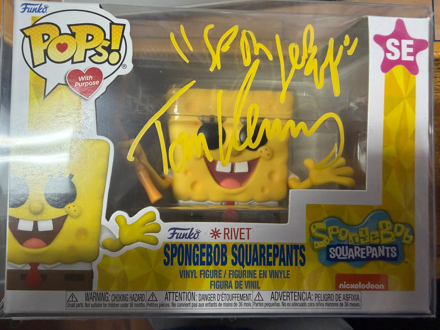 SpongeBob Squarepants Pops with Purchase Tom Kenny AUTOGRAPHED Pop. COA.