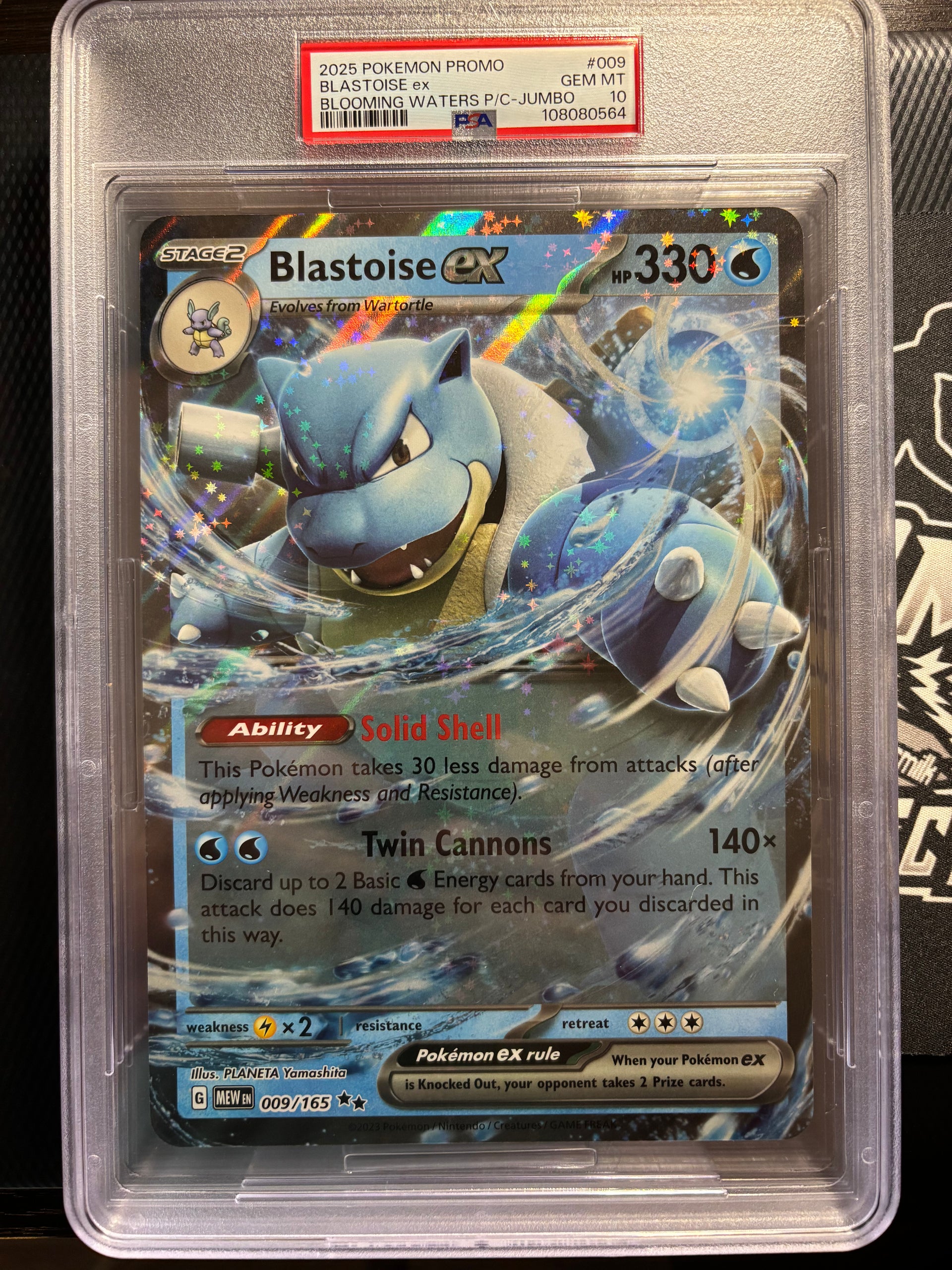 2025 Pokemon Promo Blastoise ex #009 Blooming Waters Jumbo PSA 10
