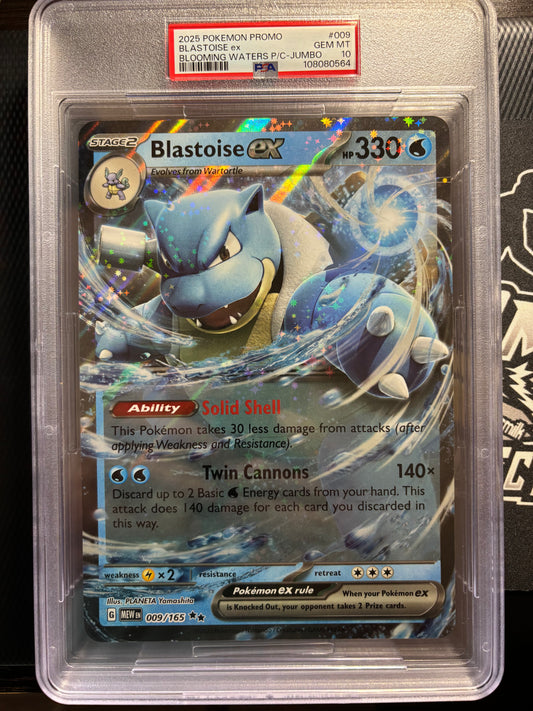 2025 Pokemon Promo Blastoise ex #009 Blooming Waters Jumbo PSA 10! Low pop!