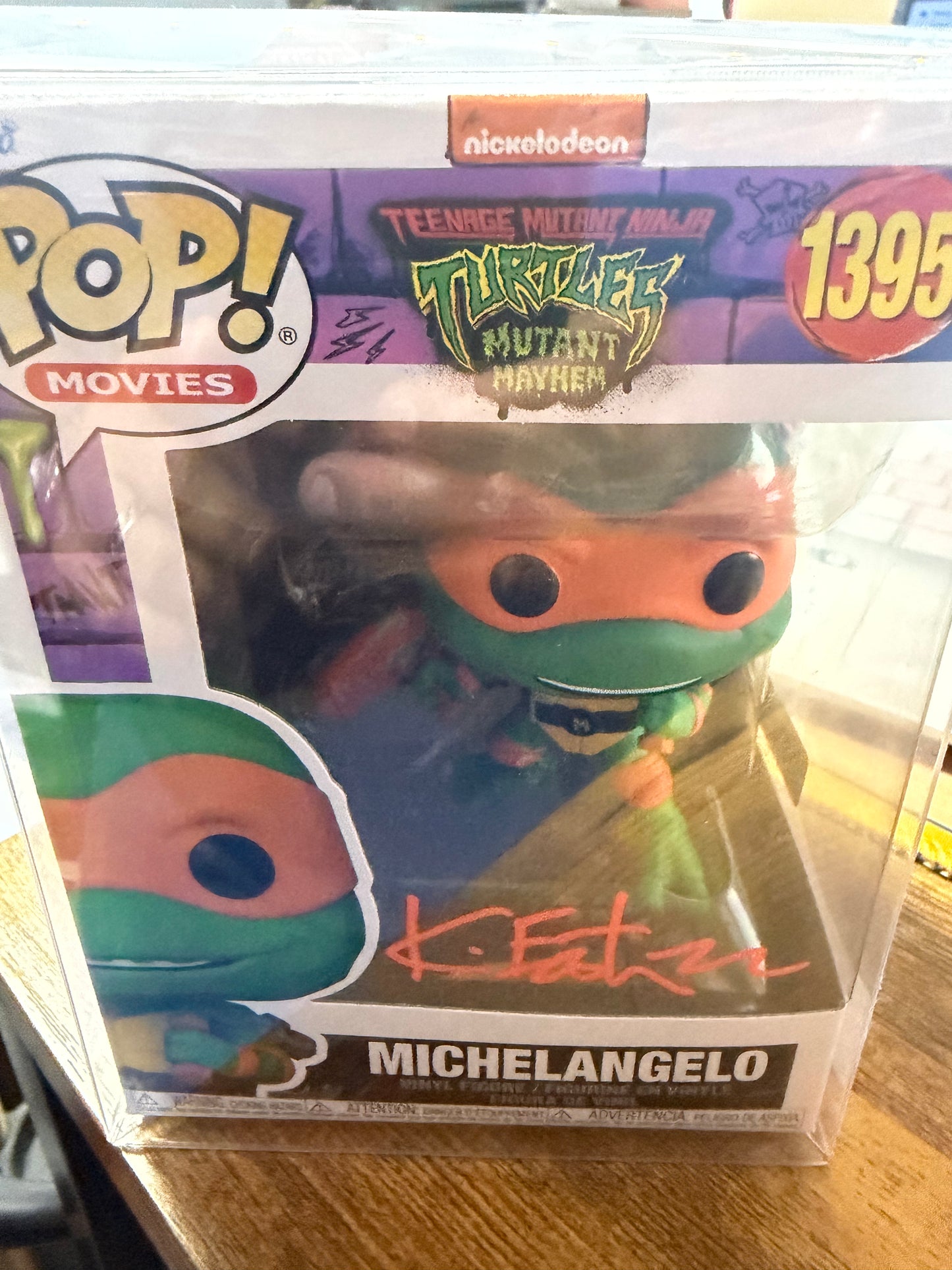 Pop Movies Teenage Mutant Ninja Turtles Michelangelo 1395 Autographed Kevin Eastman COA!