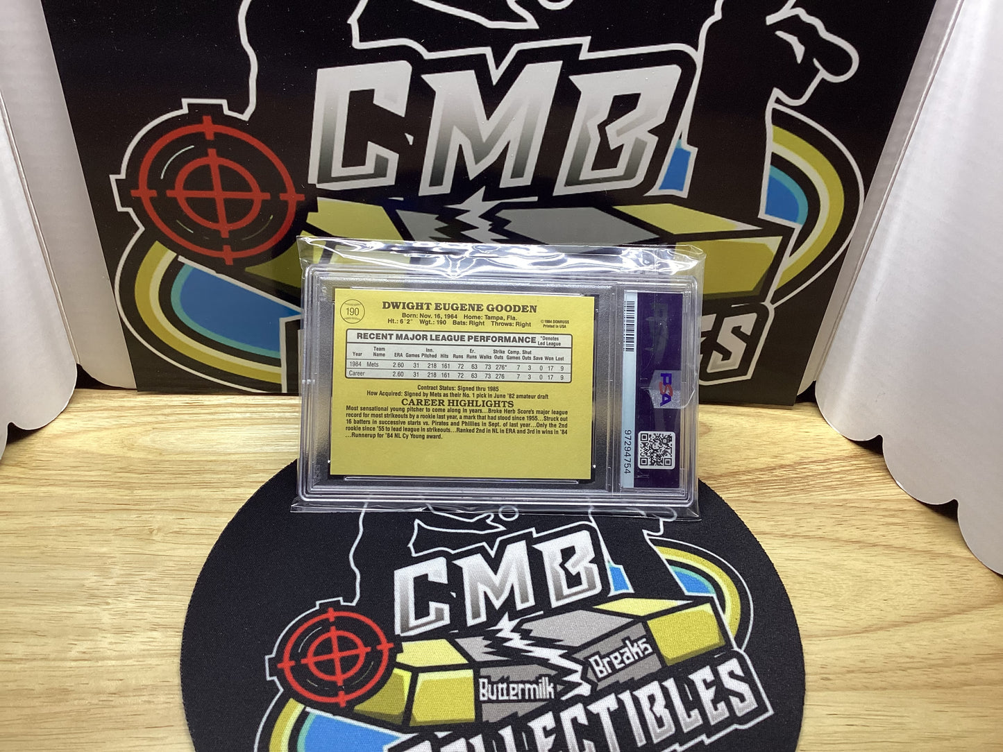 1985 Donruss Dwight Gooden RC Autograph. PSA DNA!