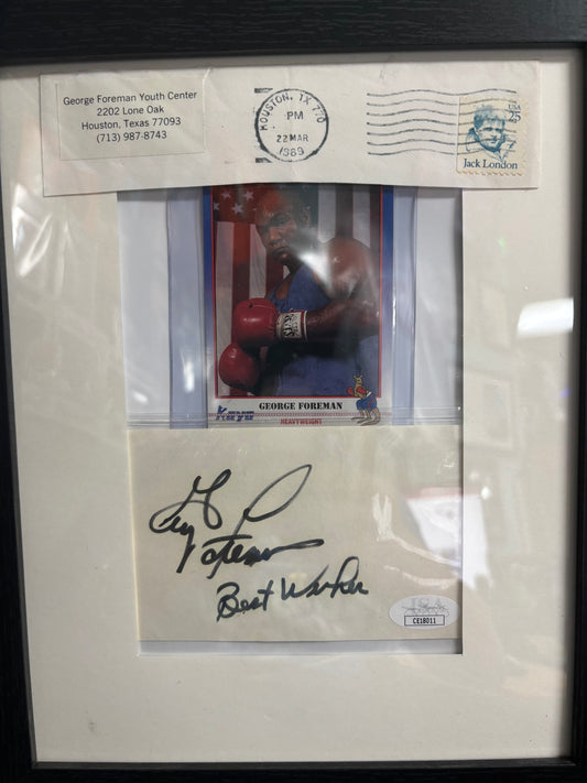 George Foreman Autographed 8x10 Framed Collage. JSA COA.