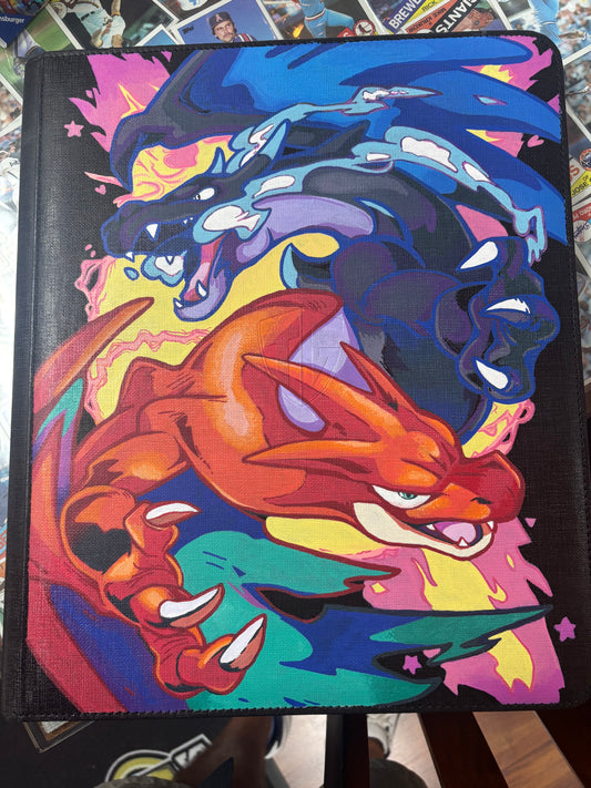 TCG Guard Charizard Hand Painted Top Loader Binder.