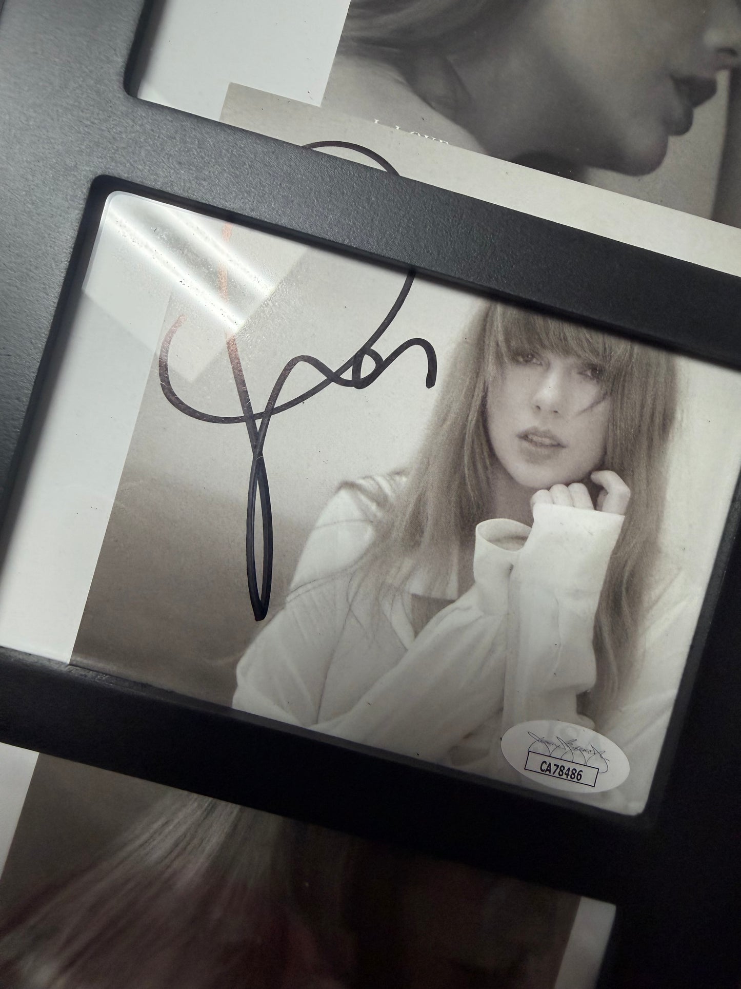 Taylor Swift JSA Certified Autograph Collage. Wood Frame.