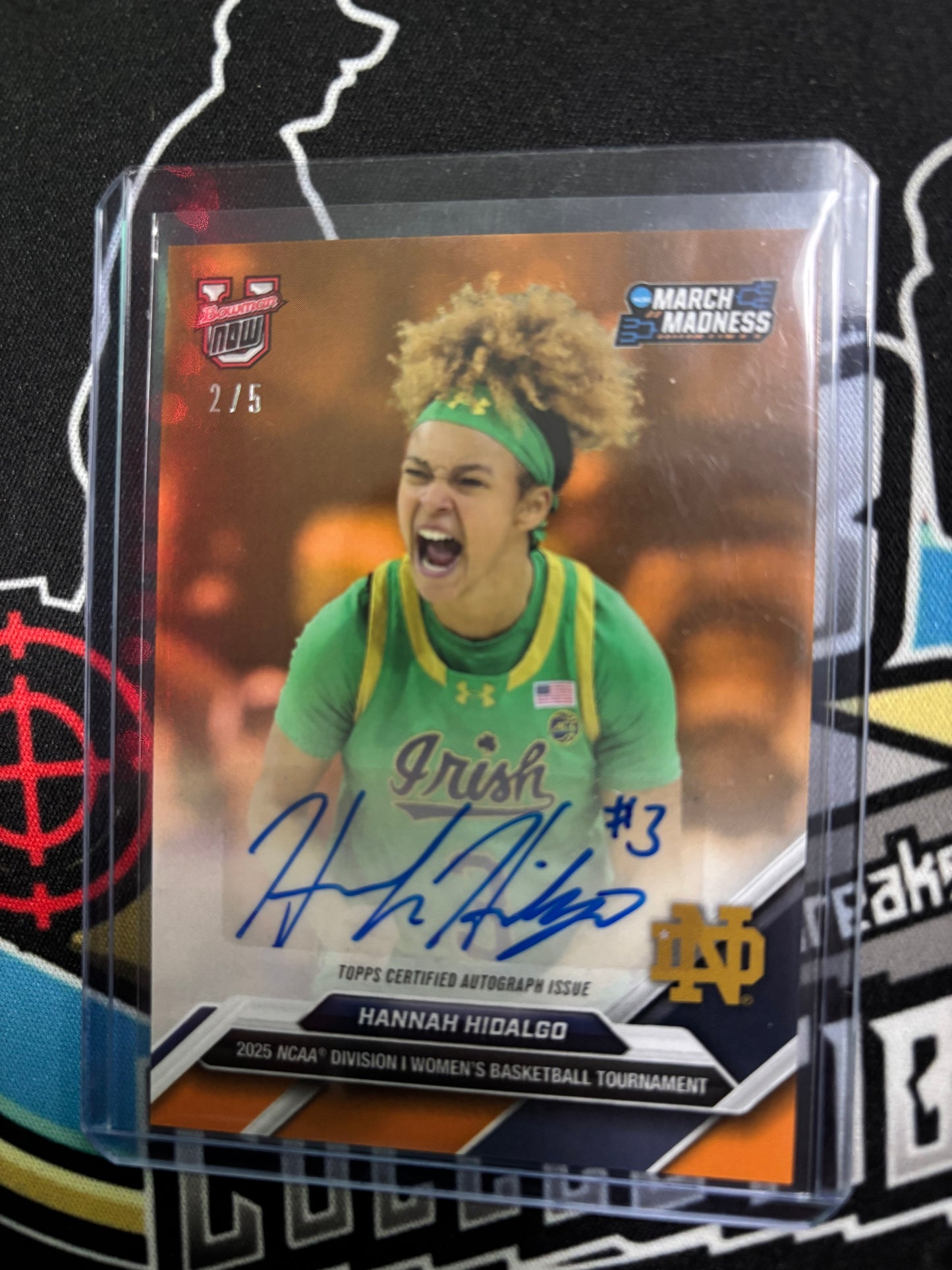 2025 Bowman U Now March Madness Hannah Hildago Autograph Orange Parallel 2/5! #3B.