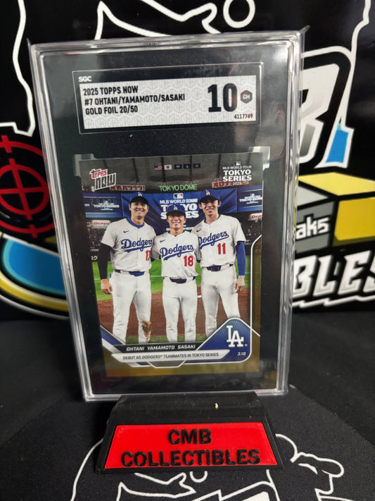 2025 Topps Now Tokyo #7 Ohtani, Yamato, Sasaki Gold Foil Limited 20/50! SGC 10!