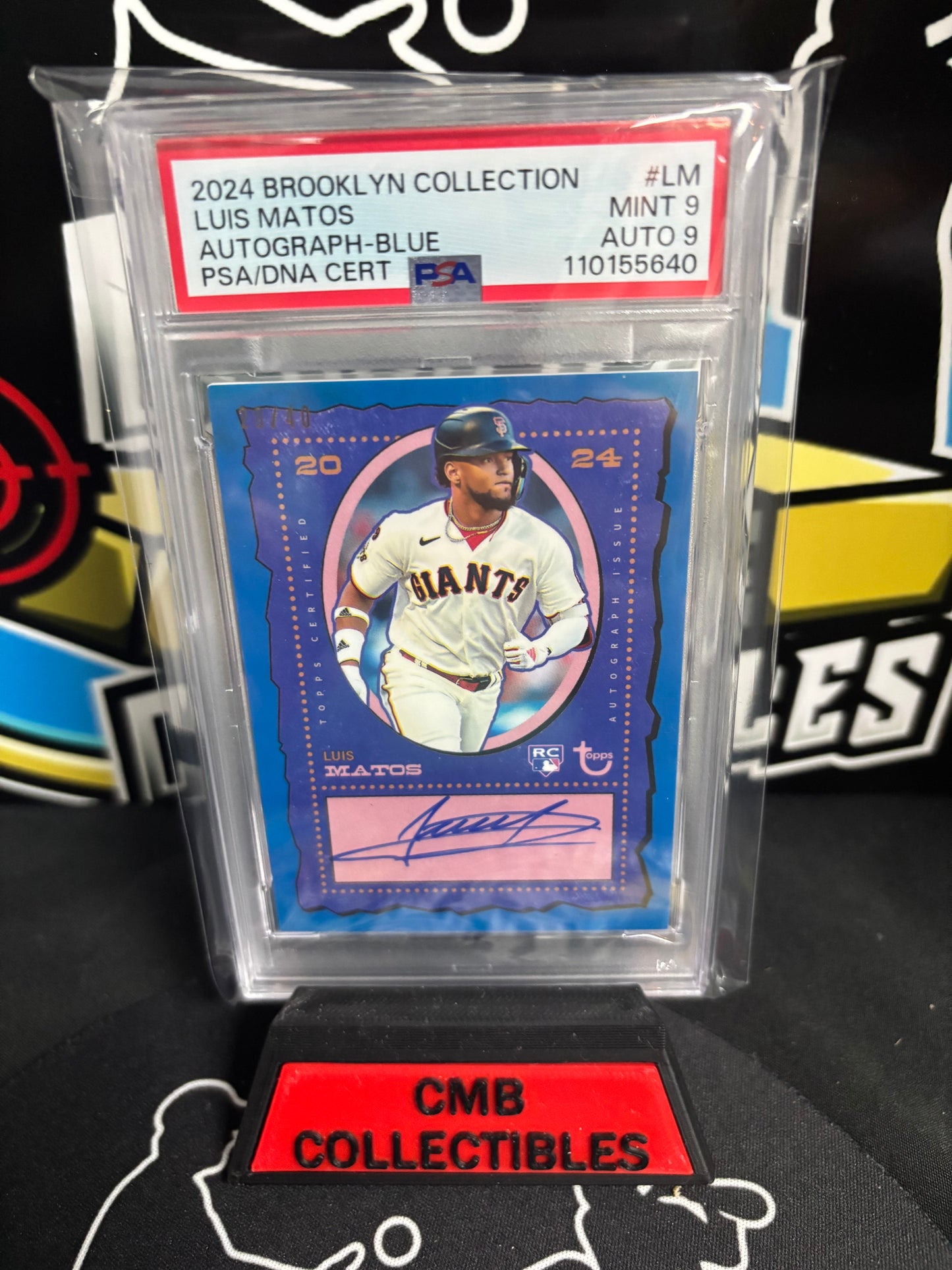 2024 Topps Brooklyn Collection Luis Matos #LM Auto Blue RC Limited PSA 9/9!