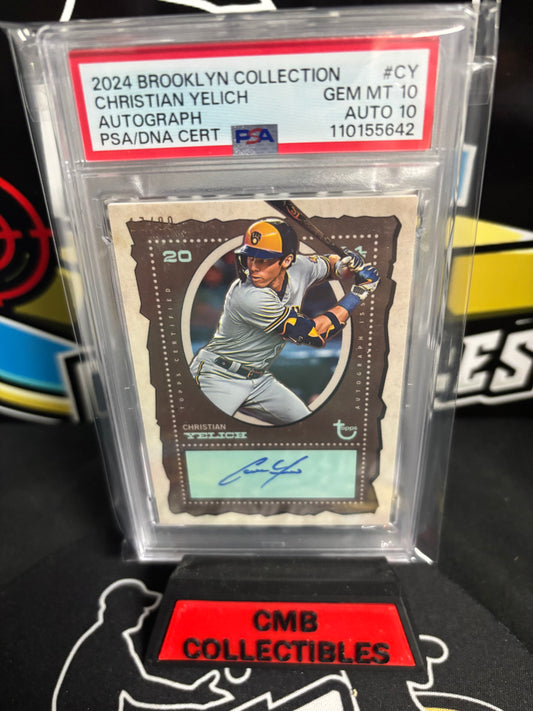 2024 Topps Brooklyn Collection Christian Yelich Autograph Limited #CY PSA 10/10!
