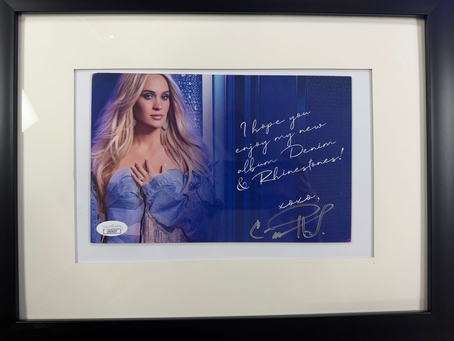 Carrie Underwood Autographed and Certified Album Display. JSA. Framed.