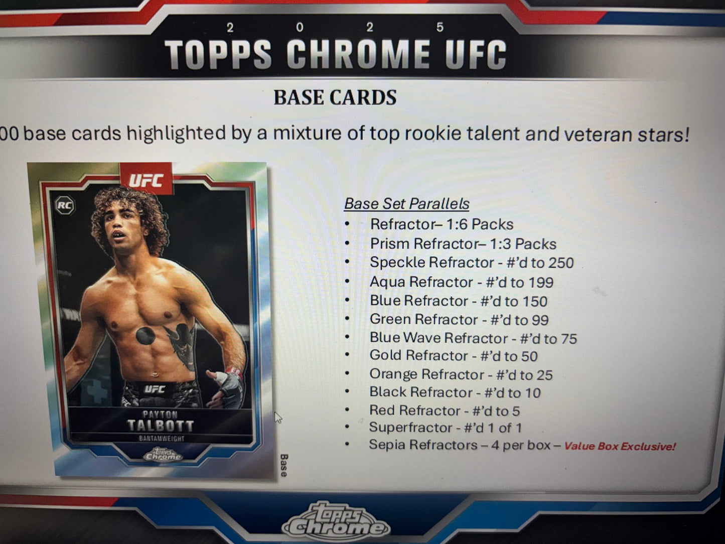 2025 Topps Chrome UFC Hobby Blaster Retail Box. New.