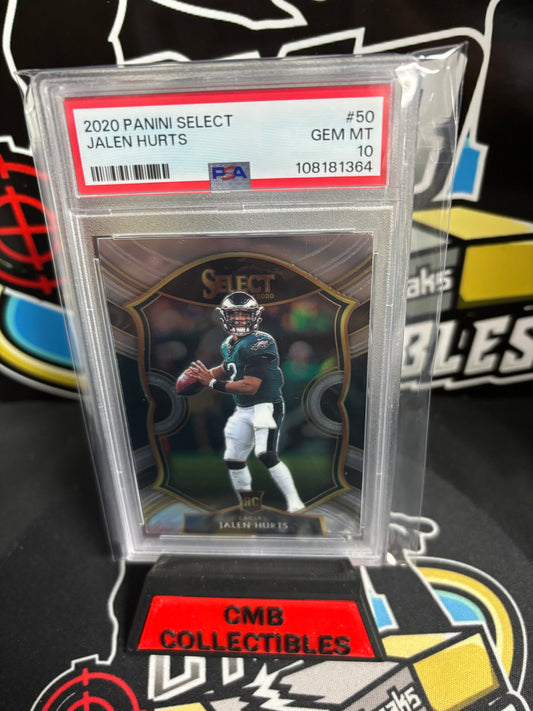 2020 Panini Select Jalen Hurts RC #50 PSA 10.