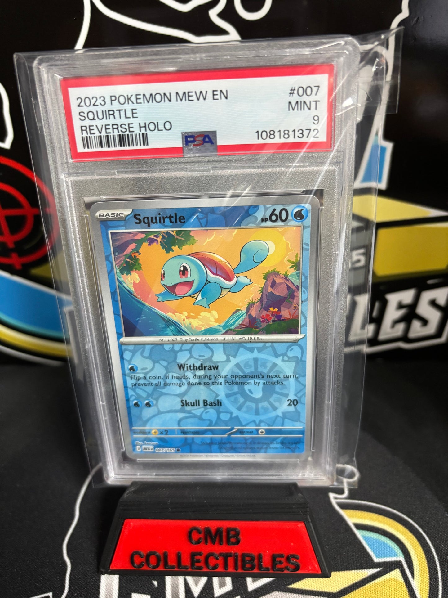 2023 Pokemon Mew EN Squirtle Reverse Holo #007. PSA 9!