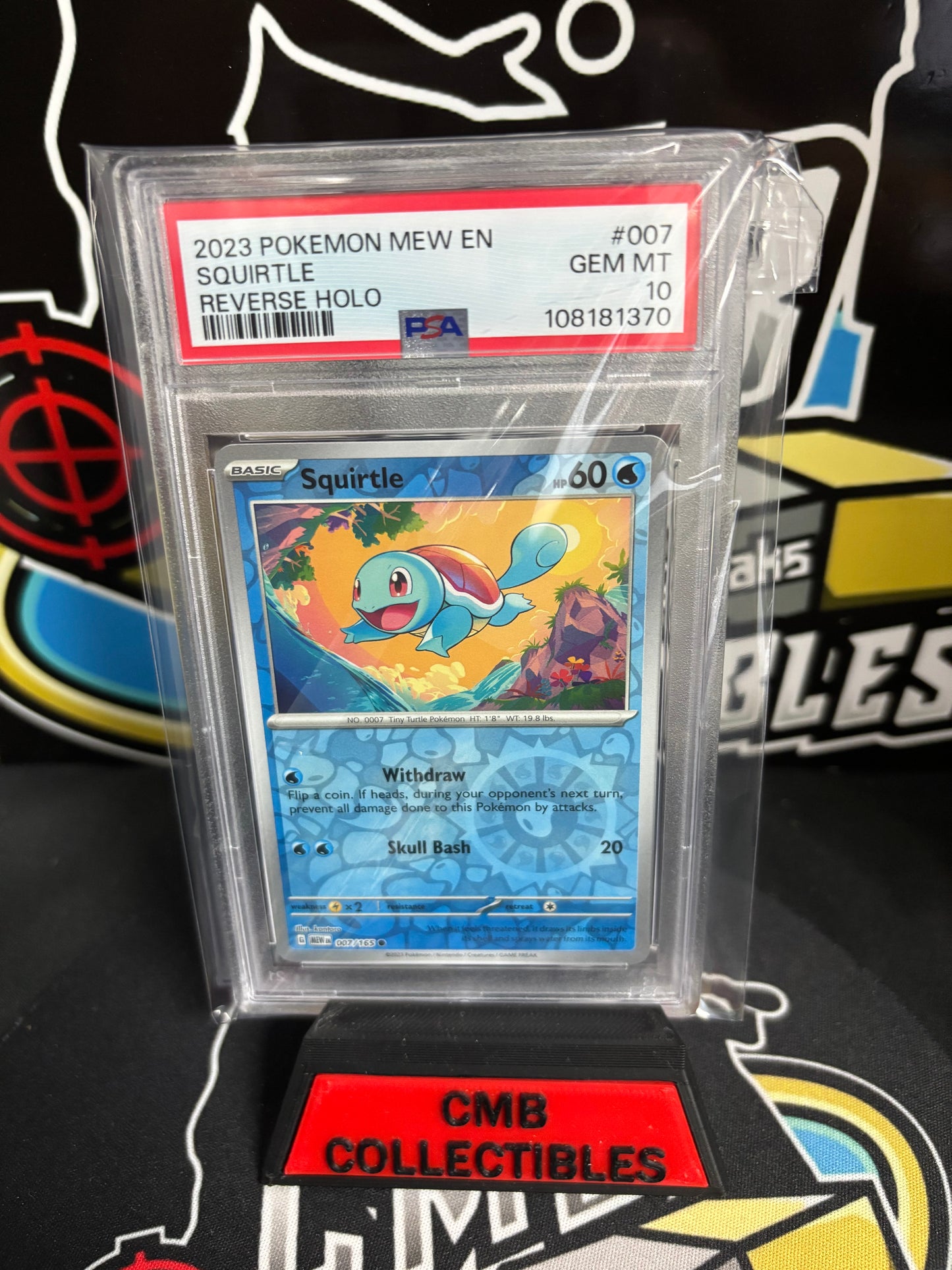 2023 Pokemon Mew EN Squirtle Reverse Holo #007. PSA 10!