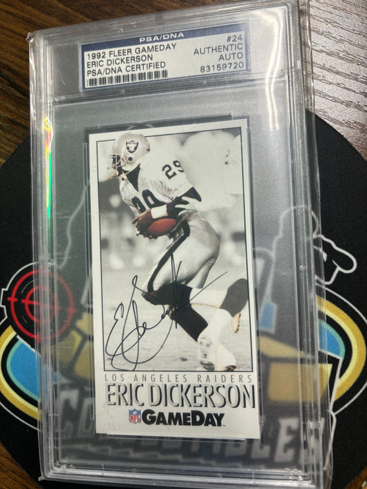 1992 Fleer Gameday Eric Dickerson #24 PSA DNA AUTOGRAPH!