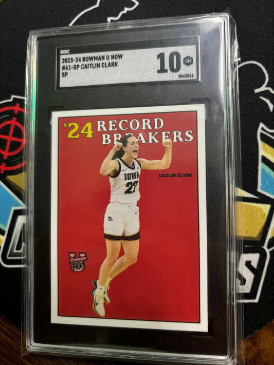 2023-24 Bowman U Now Caitlin Clark #61-SP! Short Print Red! GEM 10!