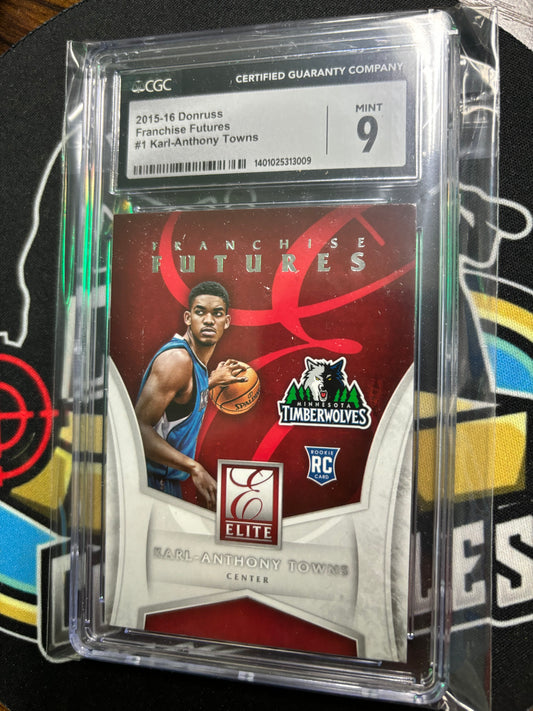 2015-16 Donruss Elite Franchise Futures Karl Anthony Towns #1 RC CGC MINT 9!