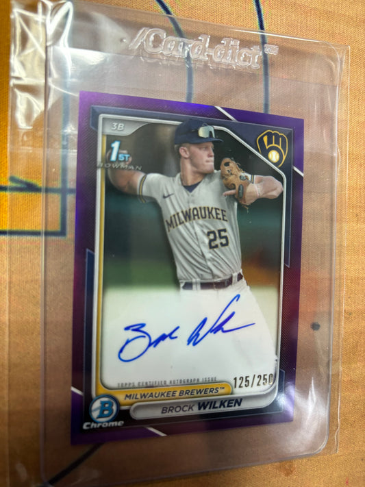 2024 Brock Wilken 1st Bowman Autograph Purple 125/250!