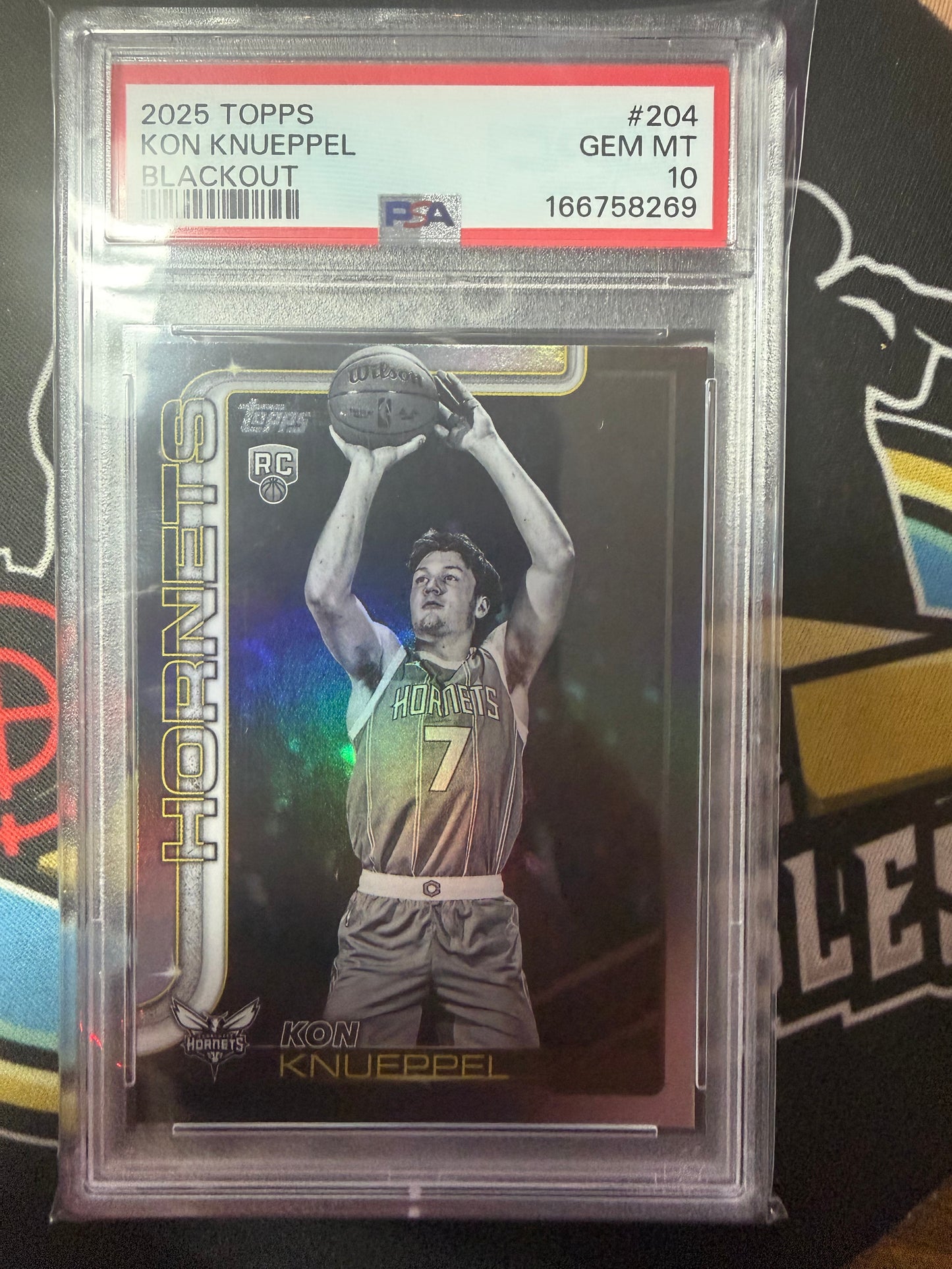 2025 Topps Blackout Kon Knueppel RC #204 PSA 10.
