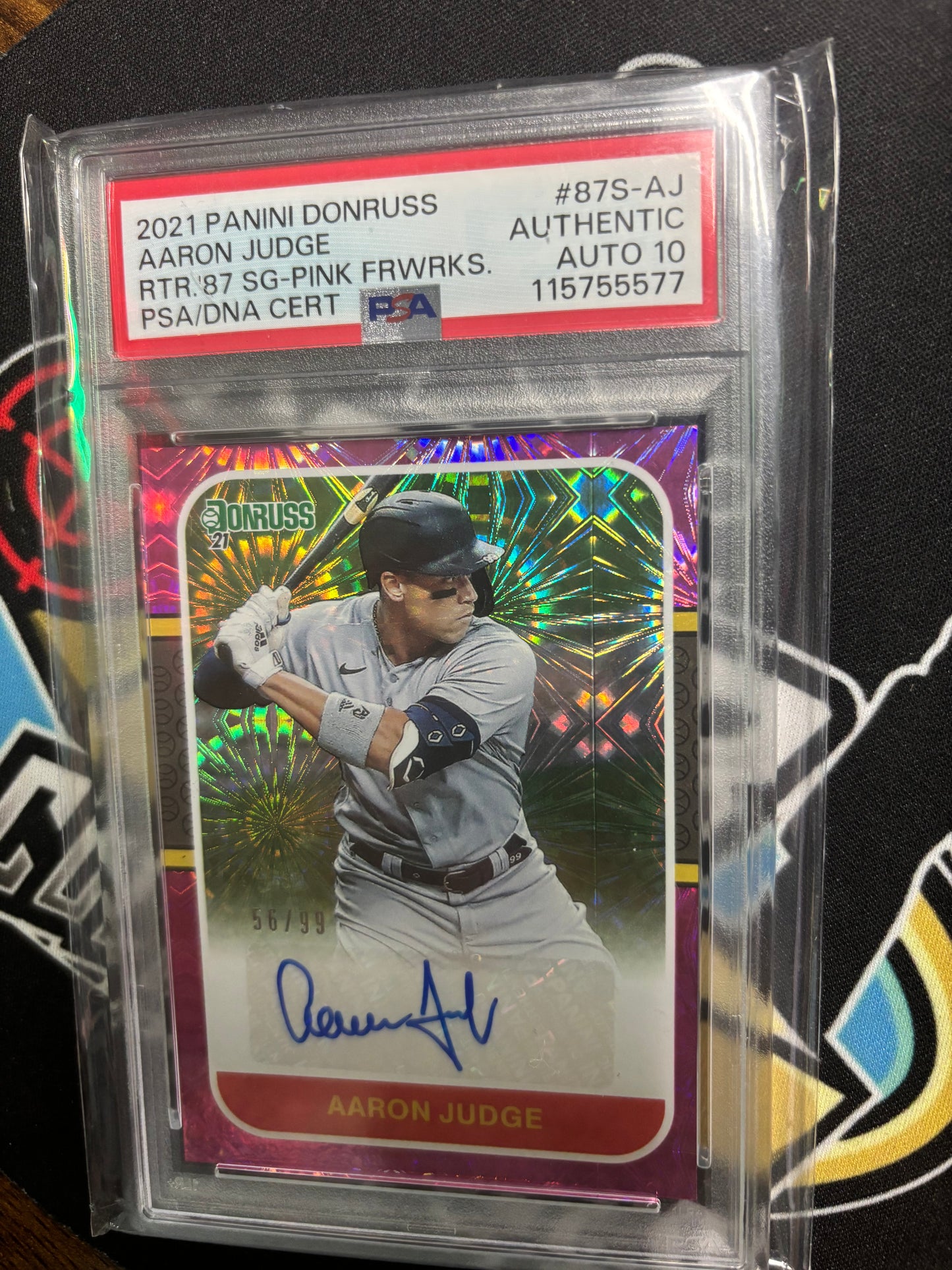 2021 Panini Donruss Aaron Judge Autograph. PSA 10. Limited 56/99. #87S-AJ.