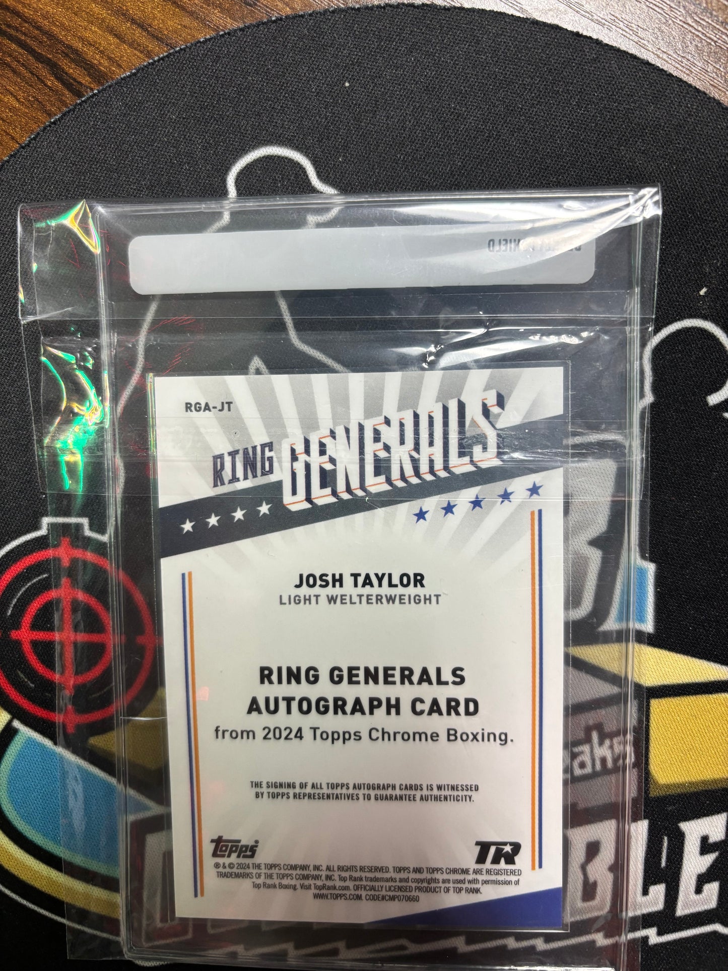 2024 Topps Chrome Josh Taylor Ring Generals Autograph 41/75 Limited.