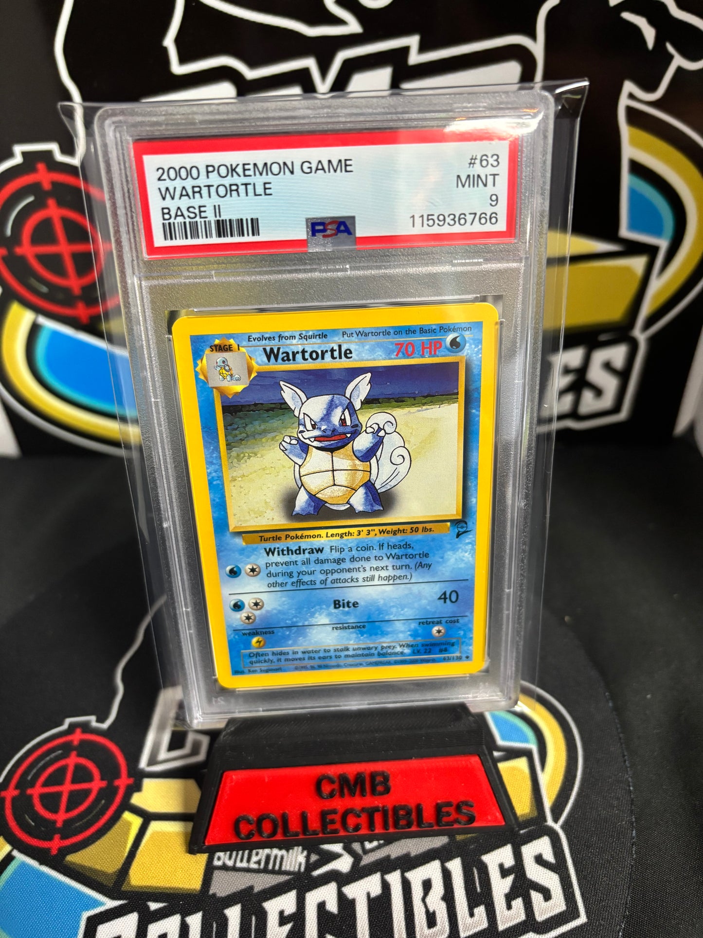 2000 Pokemon Game Wartortle Base ll #63 Graded PSA 9!