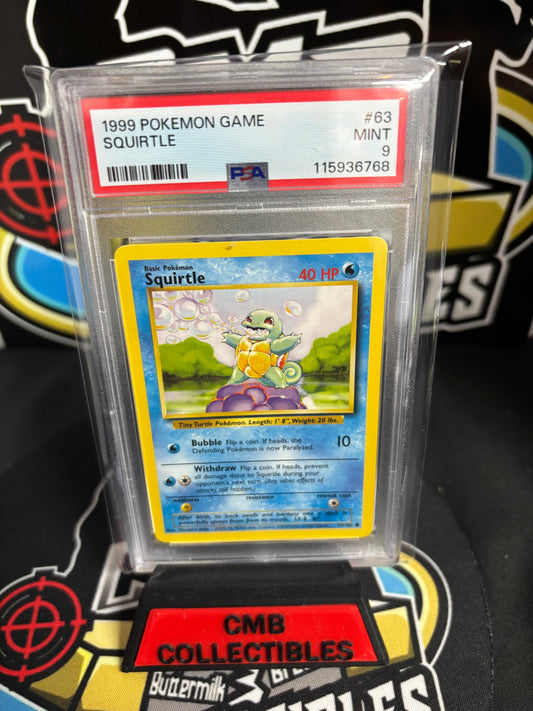 1999 Pokemon Game Squirtle #63 Graded PSA 9!