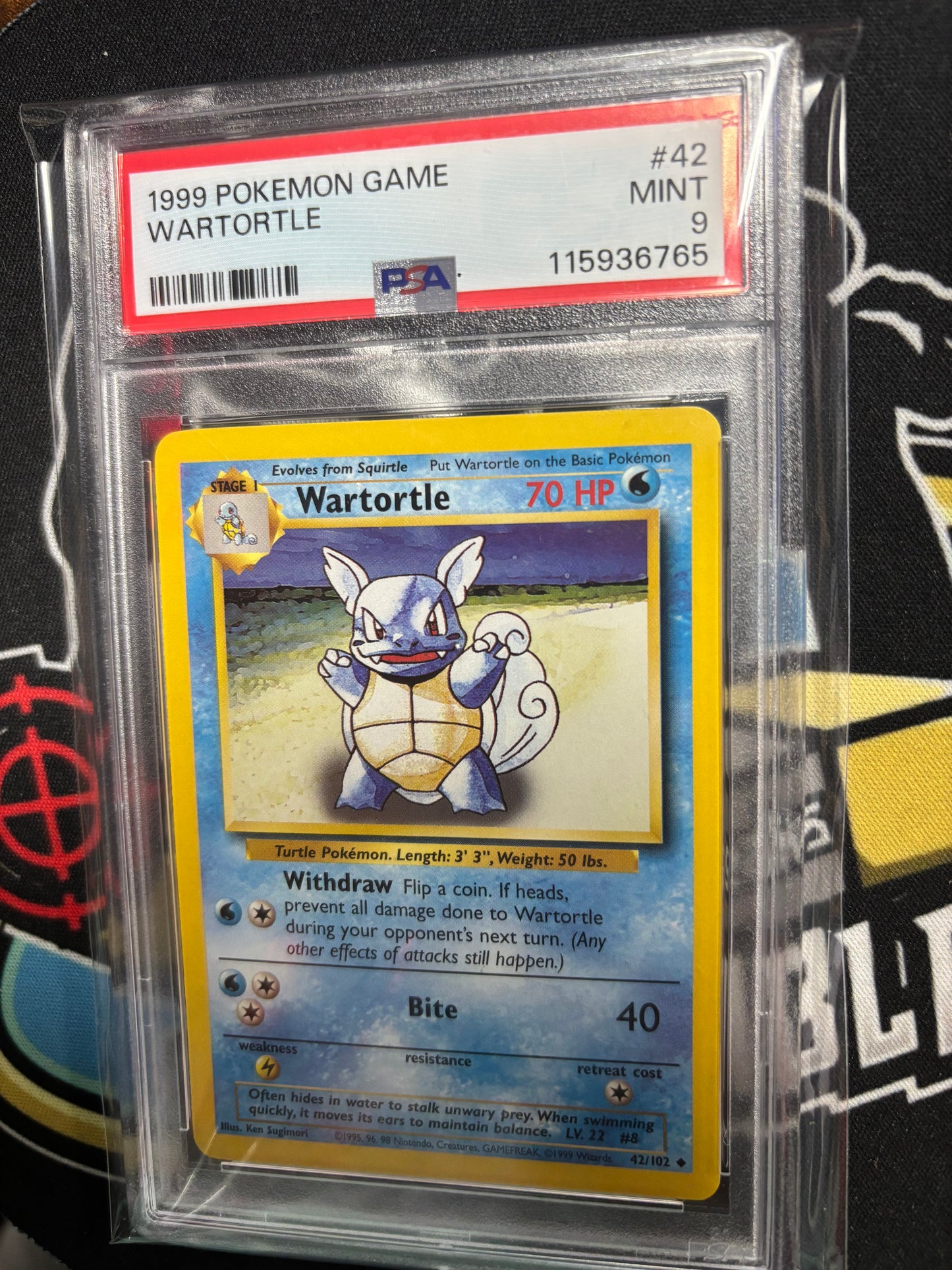 1999 Pokemon Game Wartortle #42 Graded PSA 9!