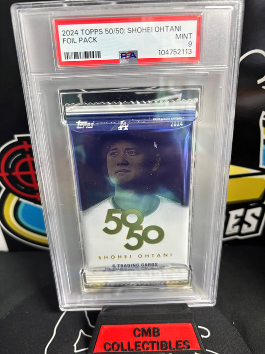 2024 Topps 50/50 Shohei Ohtani Foil Pack PSA Graded 9!