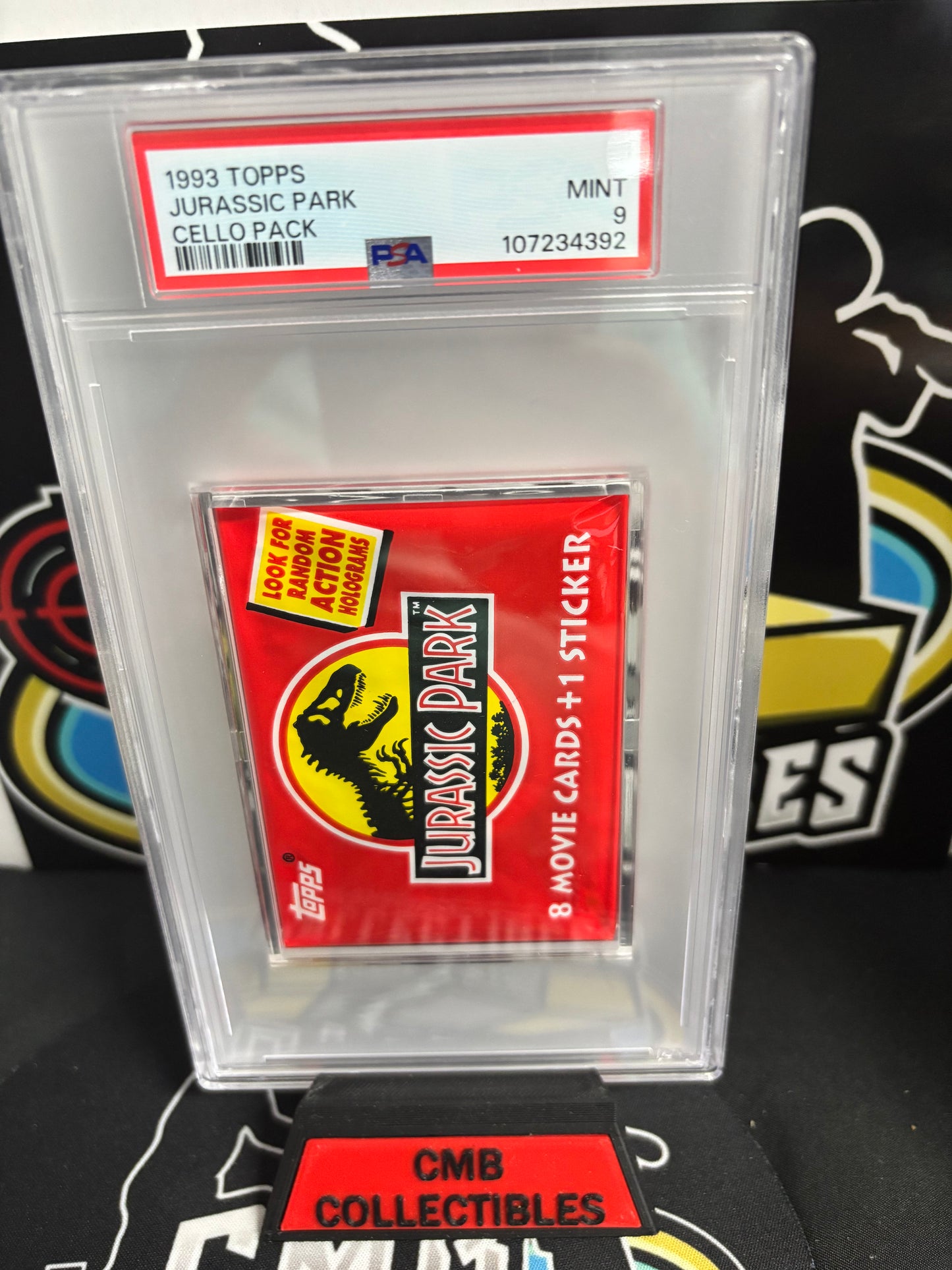 1993 Topps Jurrassic Park Graded PSA 9 Cello Pack.
