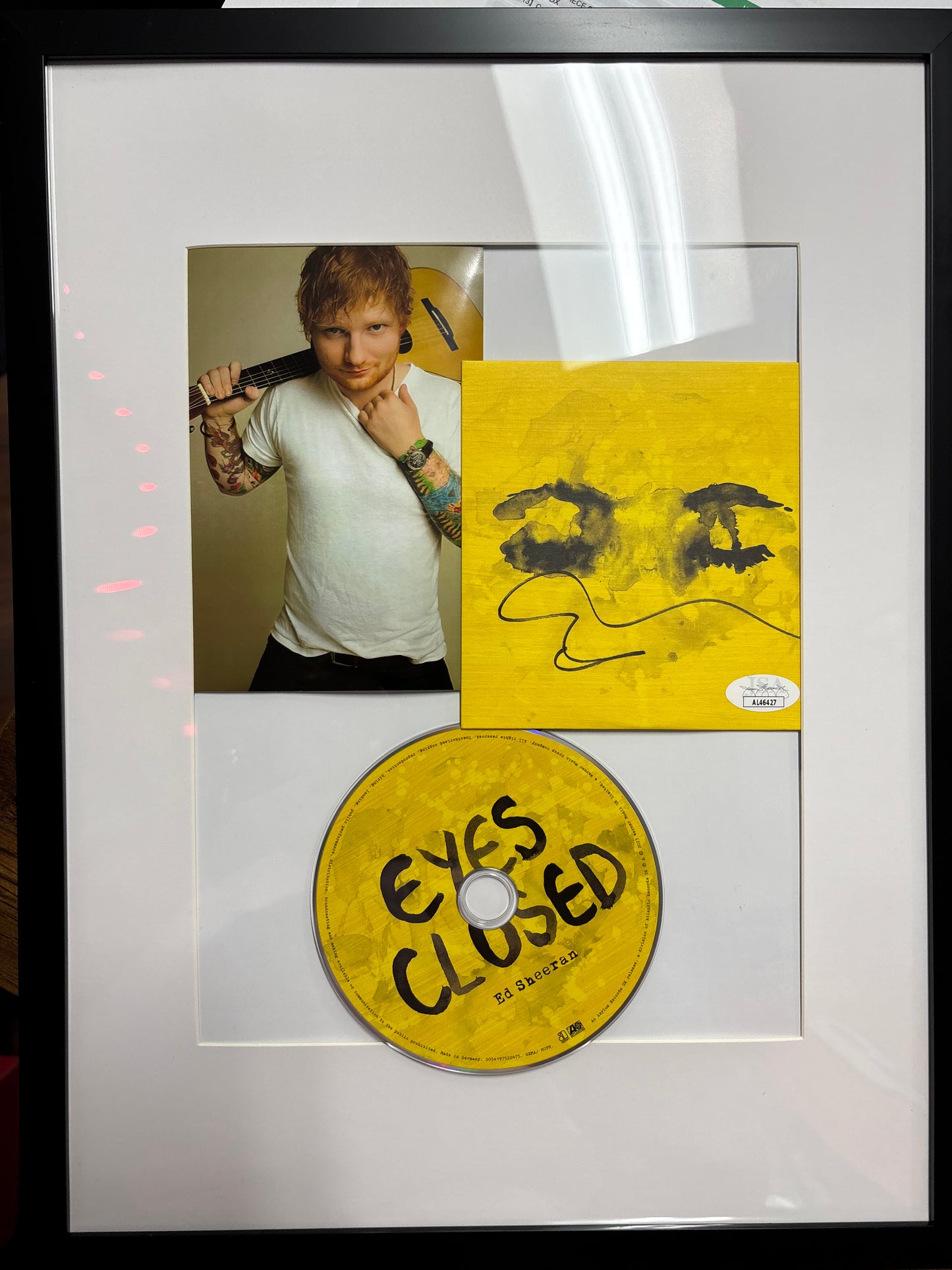 Ed Sheeran Autographed Framed Collage "Eyes Closed" Album. JSA COA!